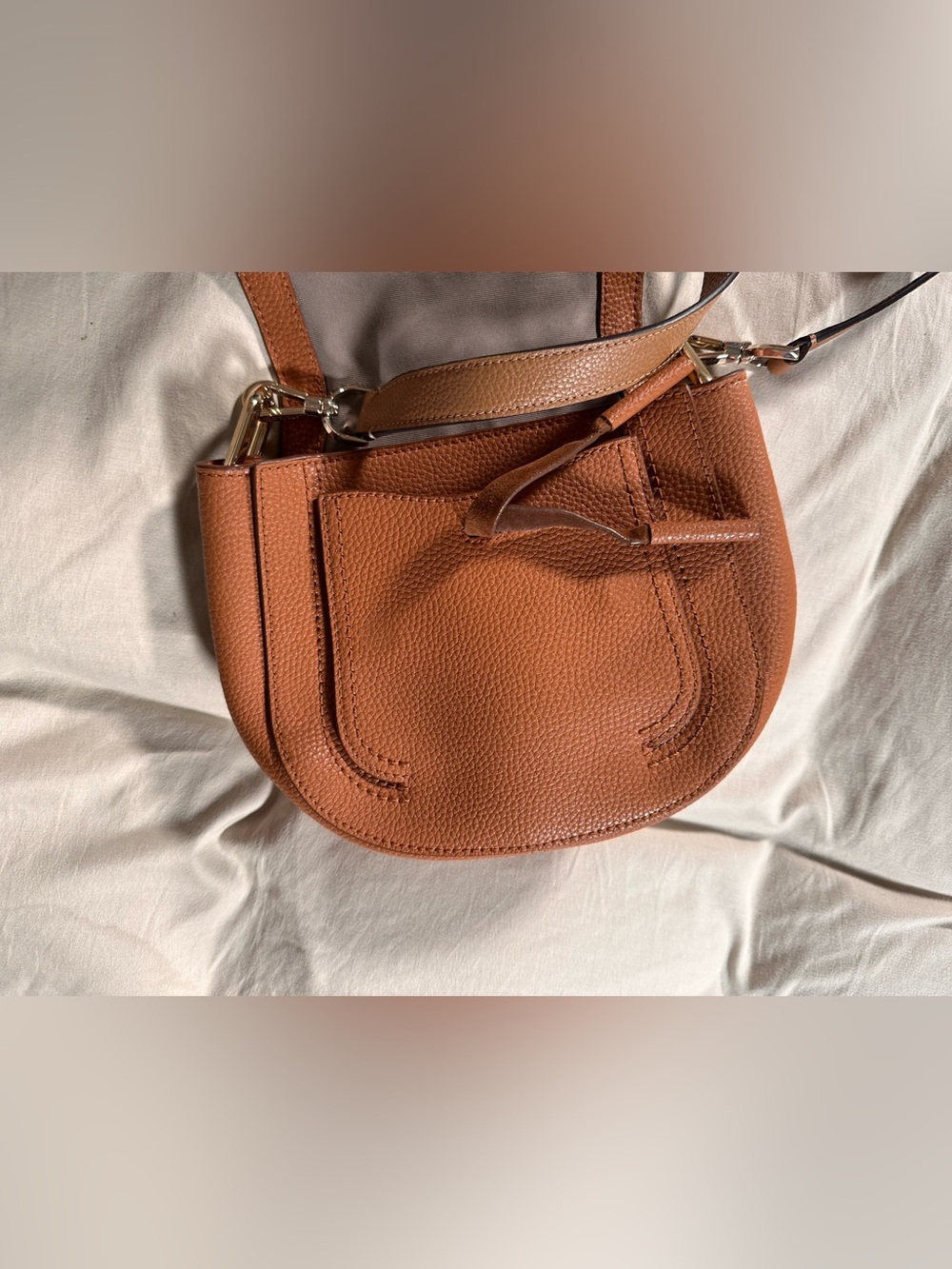 Marc Jacob’s Maverick Shoulder Bag Cognac Tan Leather Crossbody Coquette - Picture 16 of 16
